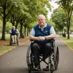 Two men in wheelchairs enjoying a park, highlighting NDIS disability support services and community participation in Perth.