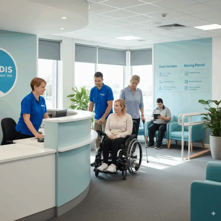 NDIS support services office in Perth, showcasing accessible housing and community participation for individuals with disabilities.