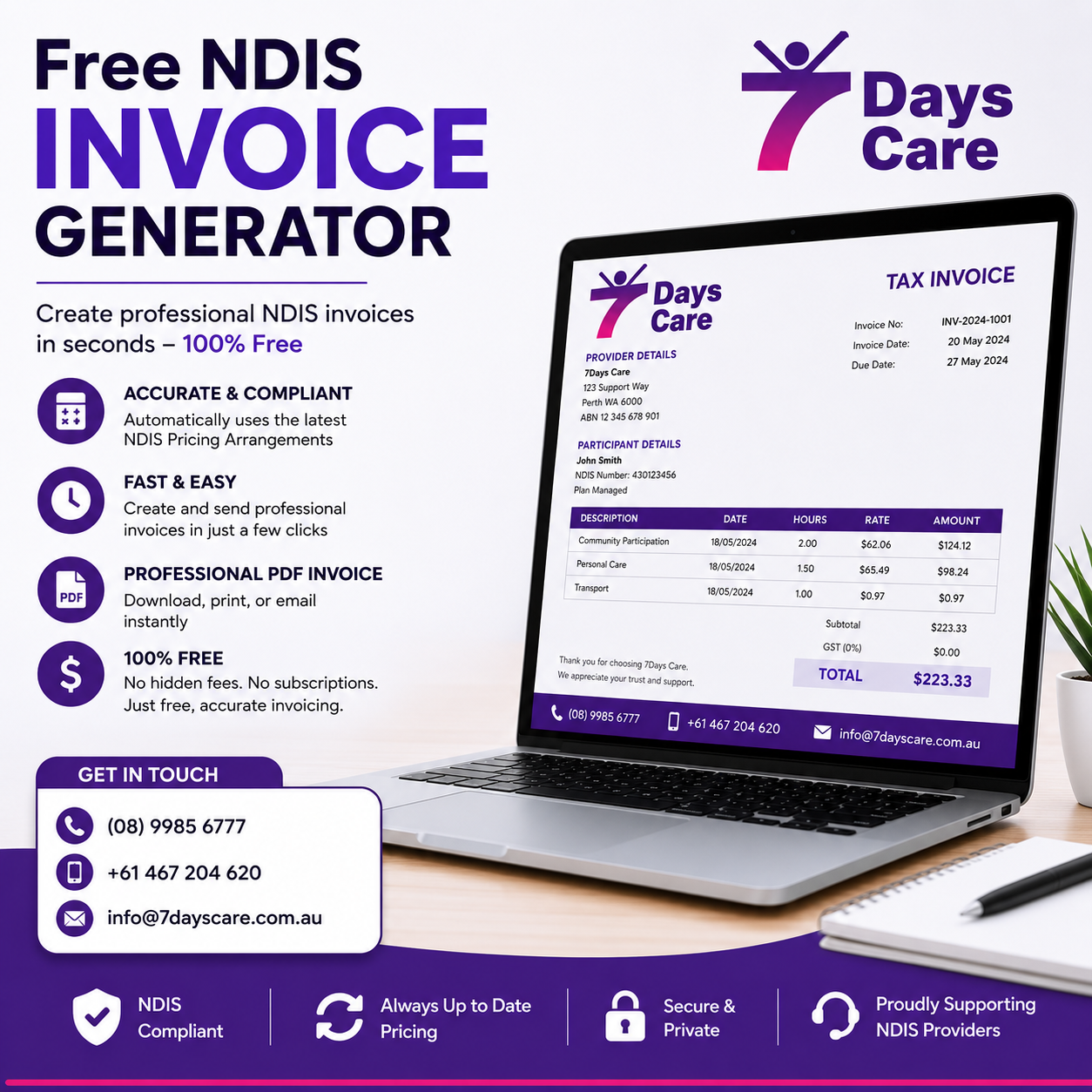 Free ndis invoice maker templatye