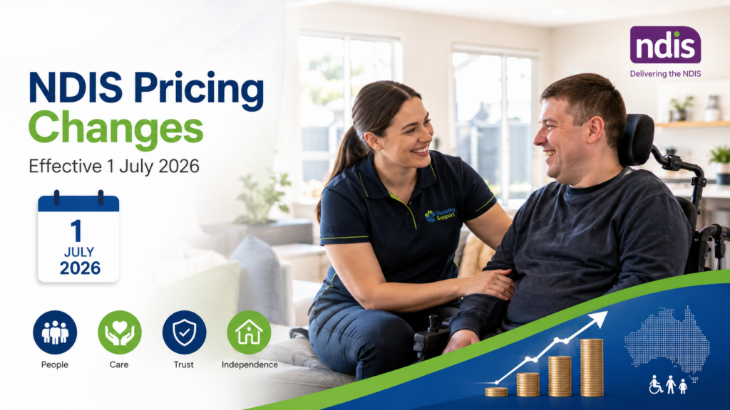 NDIS Pricing Changes 2026, highlighting disability support services and community participation in Perth, WA.